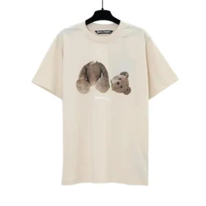 Palm Angels Beige T Shirt with Cool Teddy
