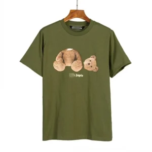 Palm Angels Olive T Shirt with Teddy
