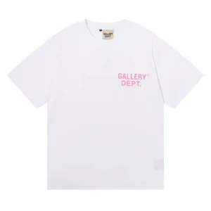 GALLERY DEPT. Pink logo White Tee: A fashion