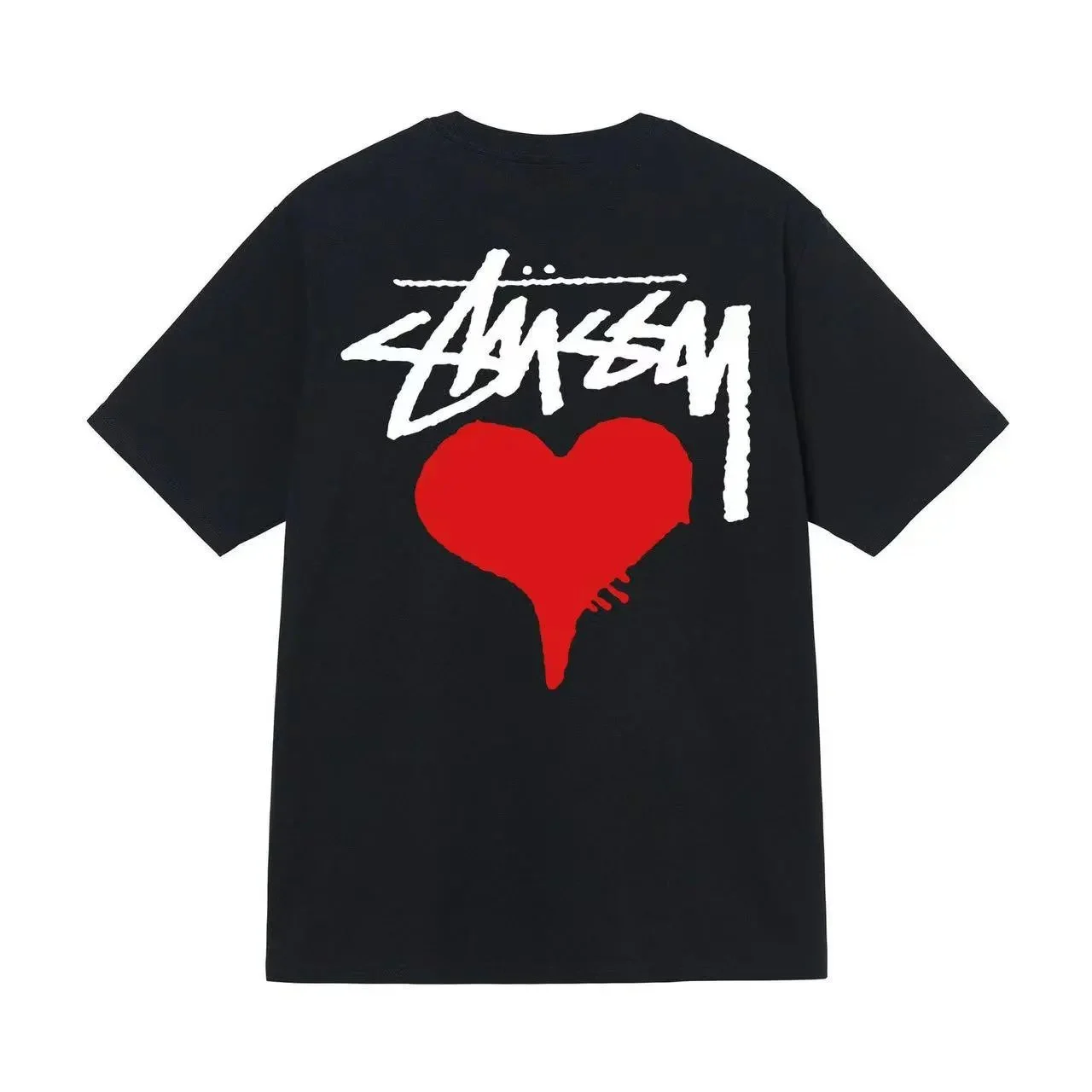 Stussy Black Graffiti Heart T Shirt: Urban