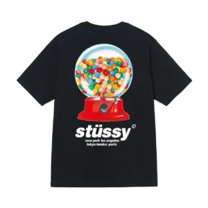 Stussy Black Gumball T Shirt, Cool Retro