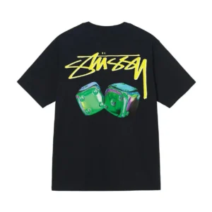 Stussy Black T shirt: Iconic Logo & Dice