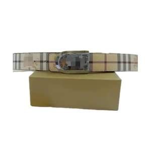 Burberry Beige Belt: Timeless Plaid Style