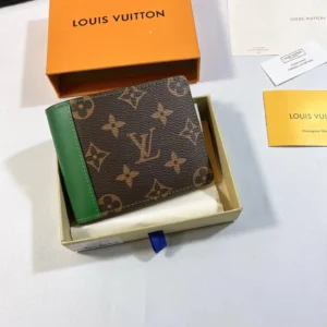 Louis Vuitton Monogram Green Brown Wallet, a