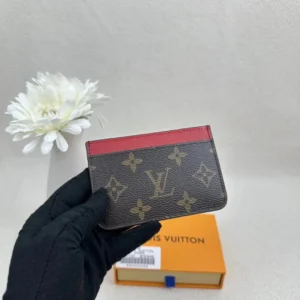 Louis Vuitton Brown Red accented Card