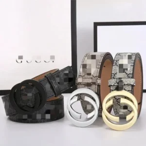 Gucci Belts Black with Gold Buckle, Stylish