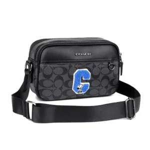Coach Snoopy themed Black Cross body Bag