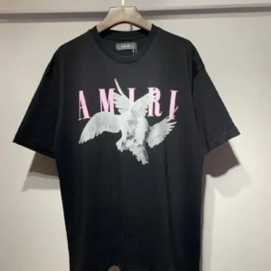 AMIRI Street Style Black T Shirt with Avian