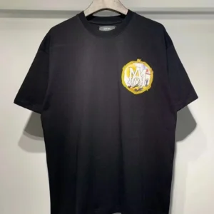 AMIRIRI Black Tee with Emblem: Street Style
