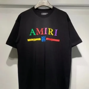 AMIRI Black Tee: Bold Logo, Urban Fashion
