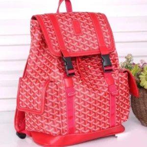 Goyard Red Backpack: Iconic Pattern