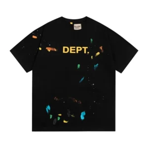 Gallery Dept. Black Tee: Colorful Splash