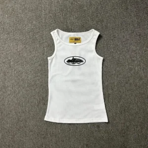 Corteiz White Tank with Ship Emblem, Casual