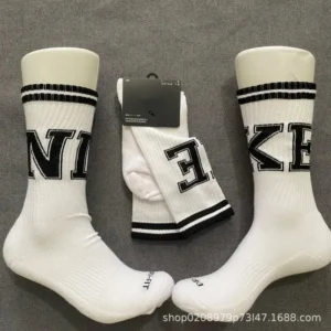 Nike White and Black Socks: Classic