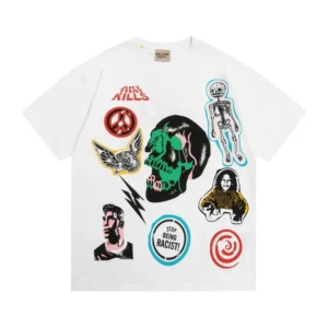 GALLERY DEPT. White Tee with Bold Prints: A