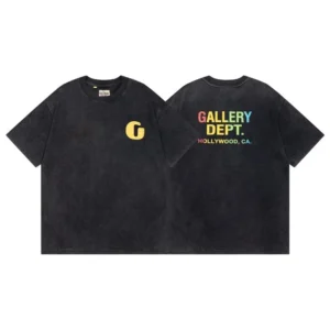 Gallery Dept. Black Tee: Colorful Back for