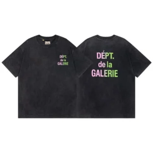 DEPT Black Tee: Colorful Gallery Text