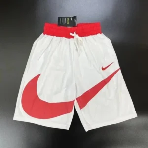 Nike White Red Swoosh Shorts For Active