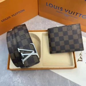 Louis Vuitton Brown Checkered Men's Belt