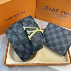 Louis Vuitton Dark Gray Luxury Belt Wallet