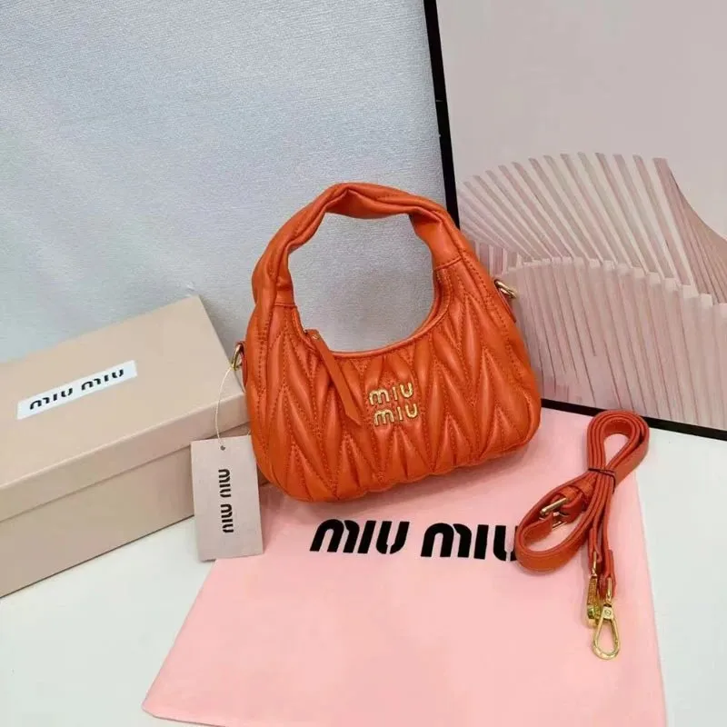 Miu Miu Orange Handbag: Quilted Luxury