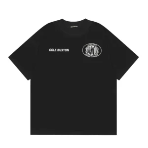 Cole Buxton Black T Shirt: Bold Logo, Street