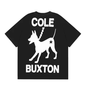 COLE BUXTON Black Dog Design T Shirt, Urban