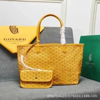 Goyard Yellow Handbag and Pouch Set, Chic