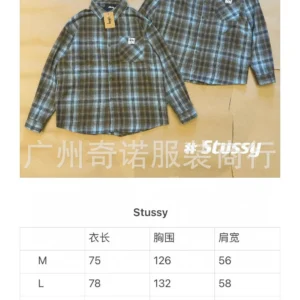 Stussy Blue green Plaid Shirt: Comfortable