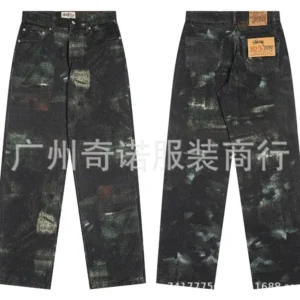 Stussy Big O Black Patterned Jeans: Cool