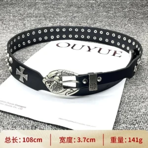 OUYUE Punk style Black Belt: Edgy Design for