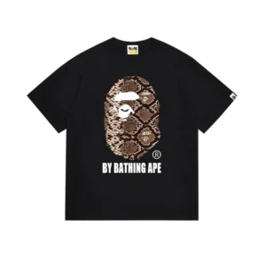 BATHING APE Black Snakeskin Ape T Shirt