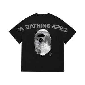 BAPE Black T Shirt with Ape Graphic