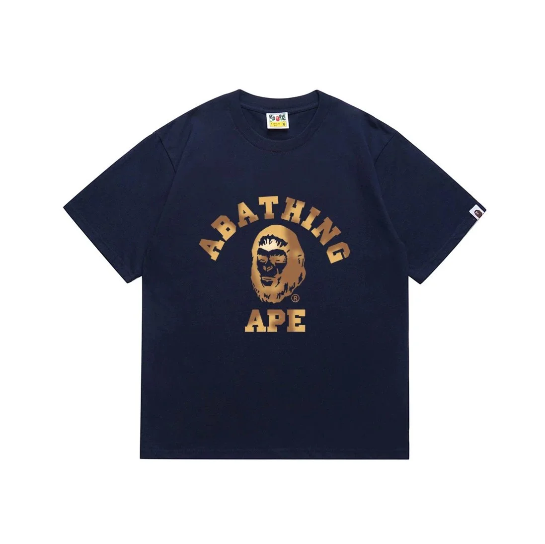 A Bathing Ape Navy Tee: Bold Design for