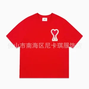 AMIRI Red T Shirt: Stylish Heart Emblem