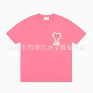 AMIRI Pink T shirt with Heart Emblem, Ideal