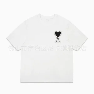 AMIRI White T Shirt with Heart Emblem