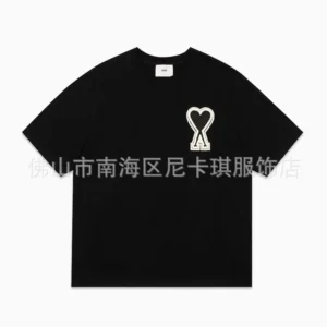 AMIRI Black T Shirt with Heart Logo