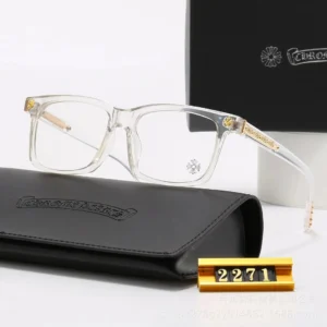 Chrome Hearts Clear Eyeglass Frames: Gold