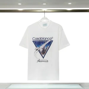 Casablanca White Tee: Cosmic Jet Motif