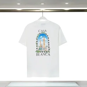 CASA BLANCA White T Shirt: Tropical Inspired