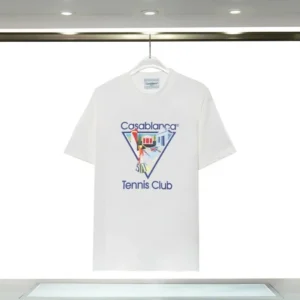 Casablanca Tennis Club White T Shirt: Sporty