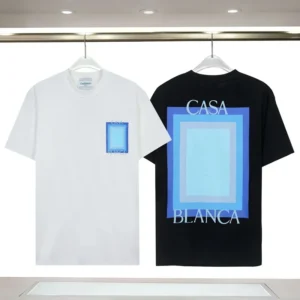 Casablanca White T shirt with Blue Logo