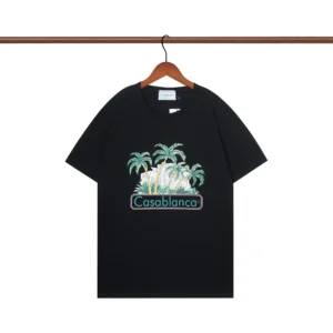 Casablanca Black T shirt with Palm Print