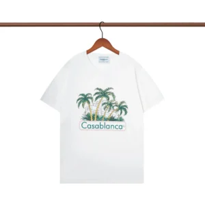 Casablanca White Tee: Palm Tree Design