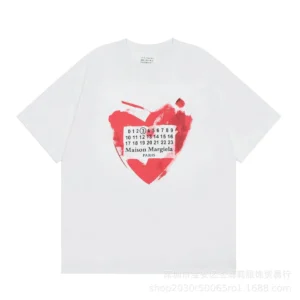 Maison Margiela Heart Print White T shirt