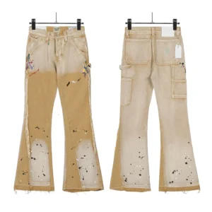 GALLERY DEPT Beige Paint Splattered Flared