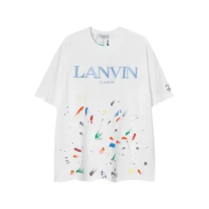 Lanvin White Graphic T shirt: Parisian Chic
