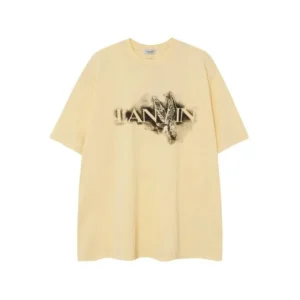 Lanvin Light Yellow Graphic T Shirt: Stylish