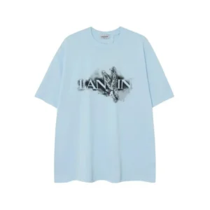 Lanvin Light Blue Graphic T Shirt: Stylish